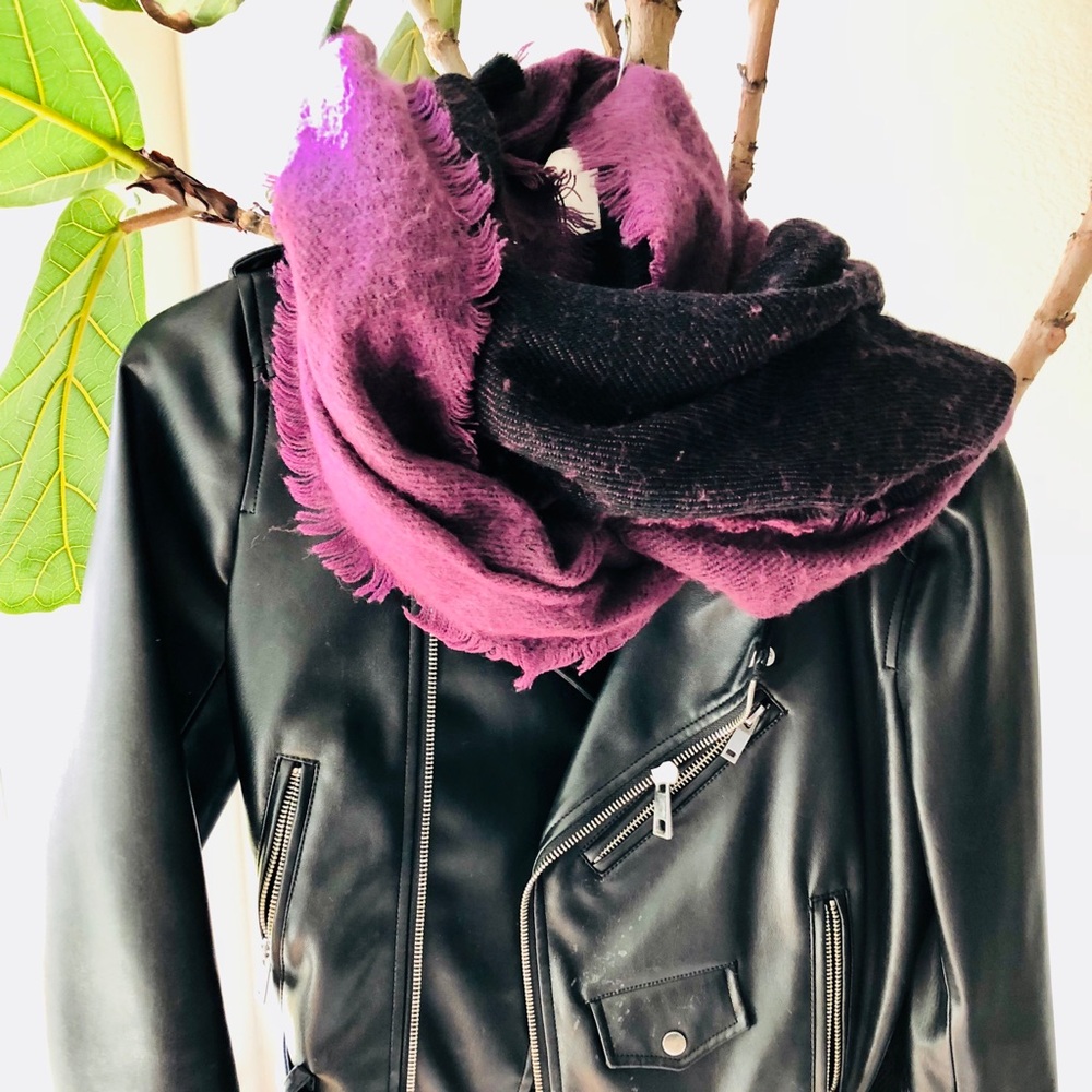 Two tone purple and black scarf